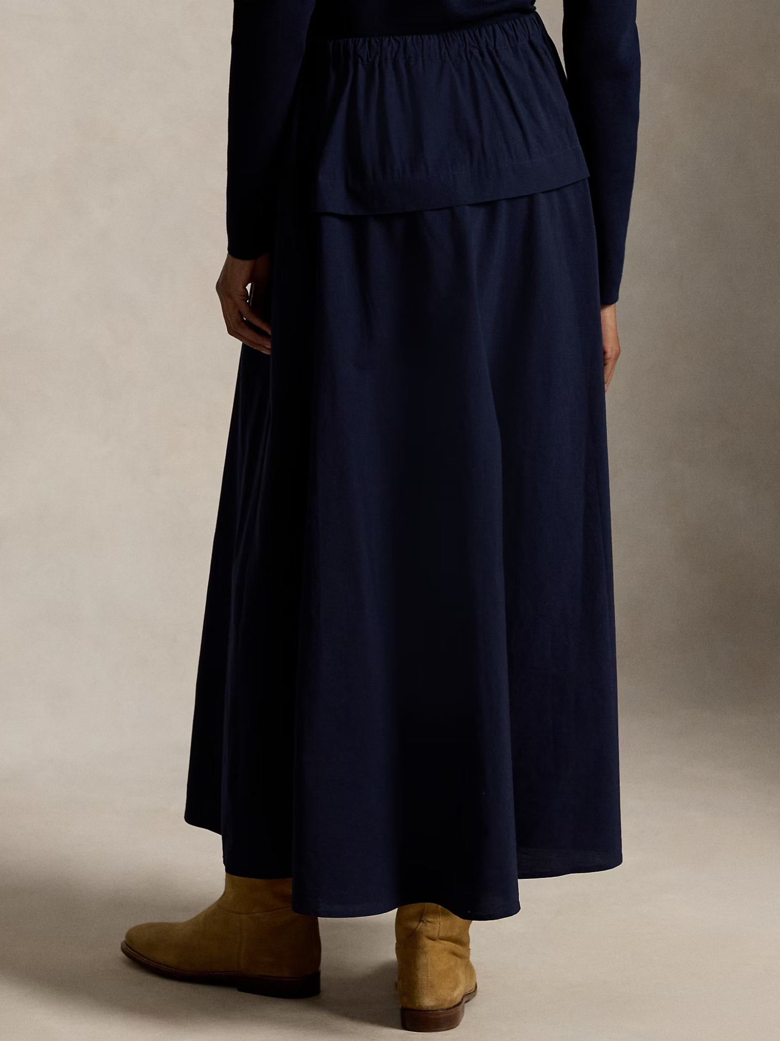 RALPH LAUREN WOMEN Cotton Canvas A-Line Skirt Hunter Navy
