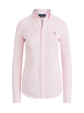 RALPH LAUREN WOMEN Slim Fit Knit Cotton Oxford Shirt Pink