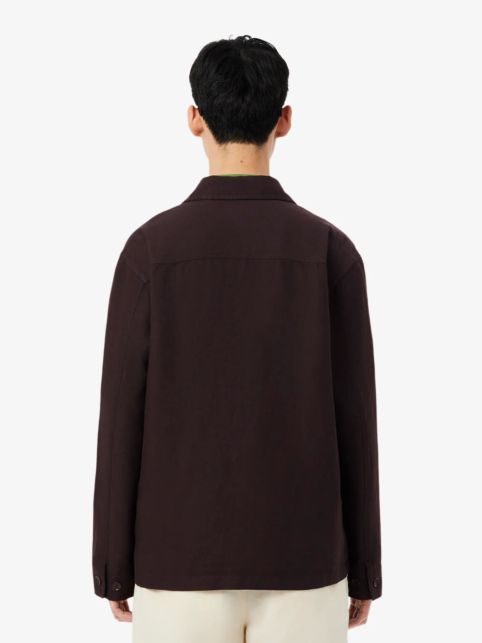 LACOSTE Linen Blend Overshirt Brown
