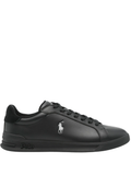 RALPH LAUREN Heritage Court II Leather Sneakers Black/Soft Grey