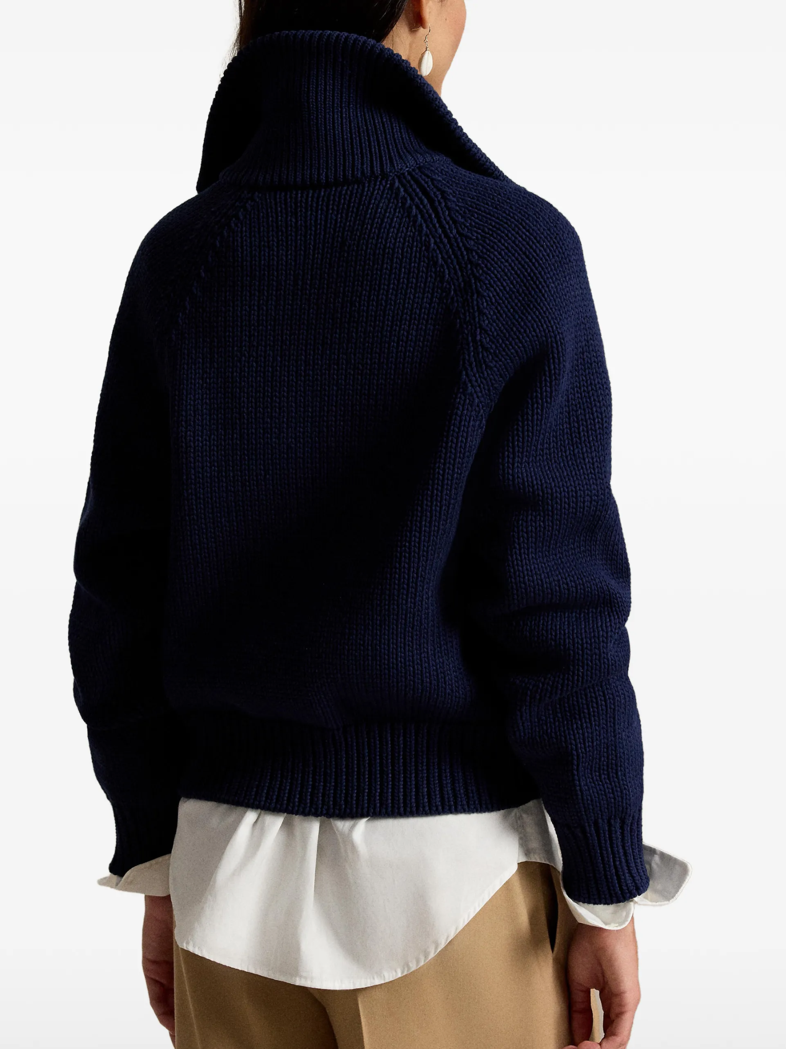 RALPH LAUREN WOMEN Cotton-blend Buttoned Cardigan Cruise Navy