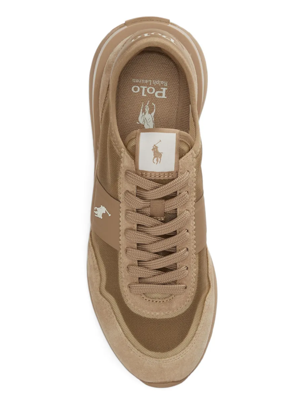 RALPH LAUREN Train 89 Mesh-Suede Sneakers Cafe Tan