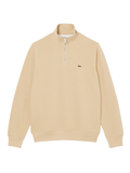 LACOSTE Zip-Up High Neck Interlock Sweatshirt Beige