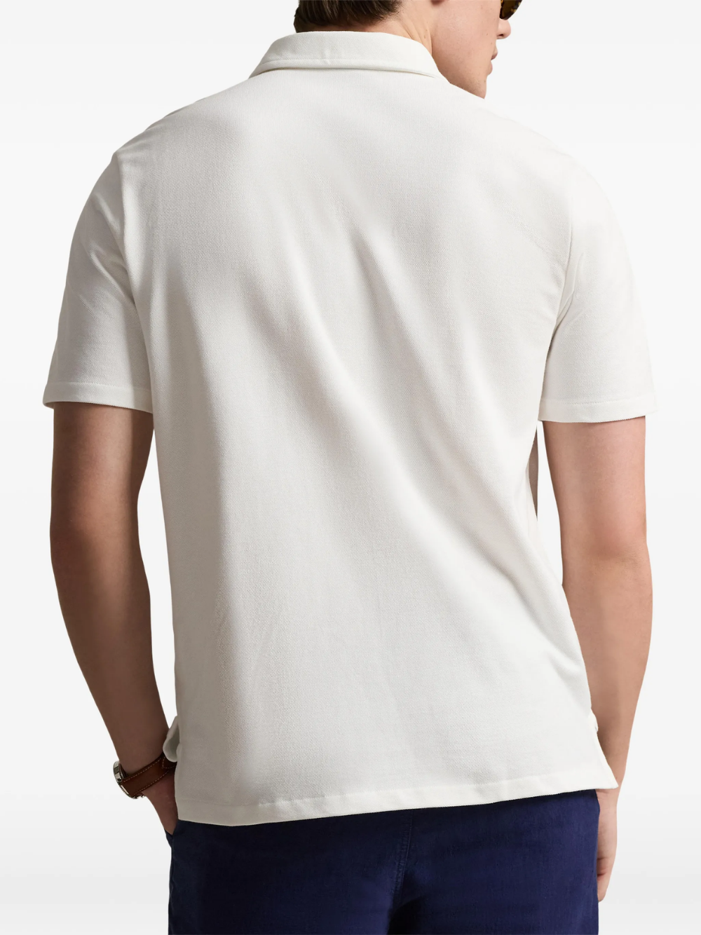 RALPH LAUREN Classic Fit Crest Mesh Polo Shirt White