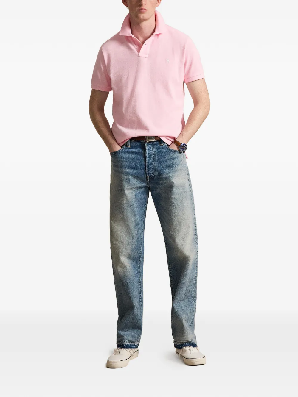 RALPH LAUREN The Iconic Classic Fit Mesh Polo Shirt Bath Pink