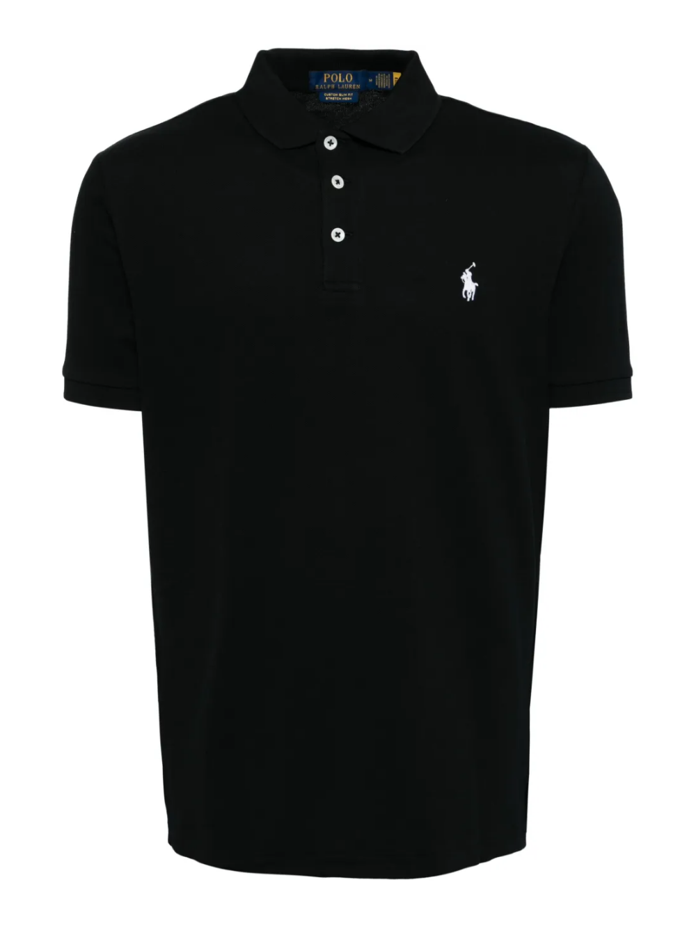 RALPH LAUREN Custom Slim Fit Stretch Mesh Polo Shirt Black