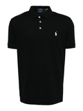 RALPH LAUREN Custom Slim Fit Stretch Mesh Polo Shirt Black