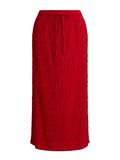 RALPH LAUREN WOMEN Seersucker Drawstring Skirt Cruise Red