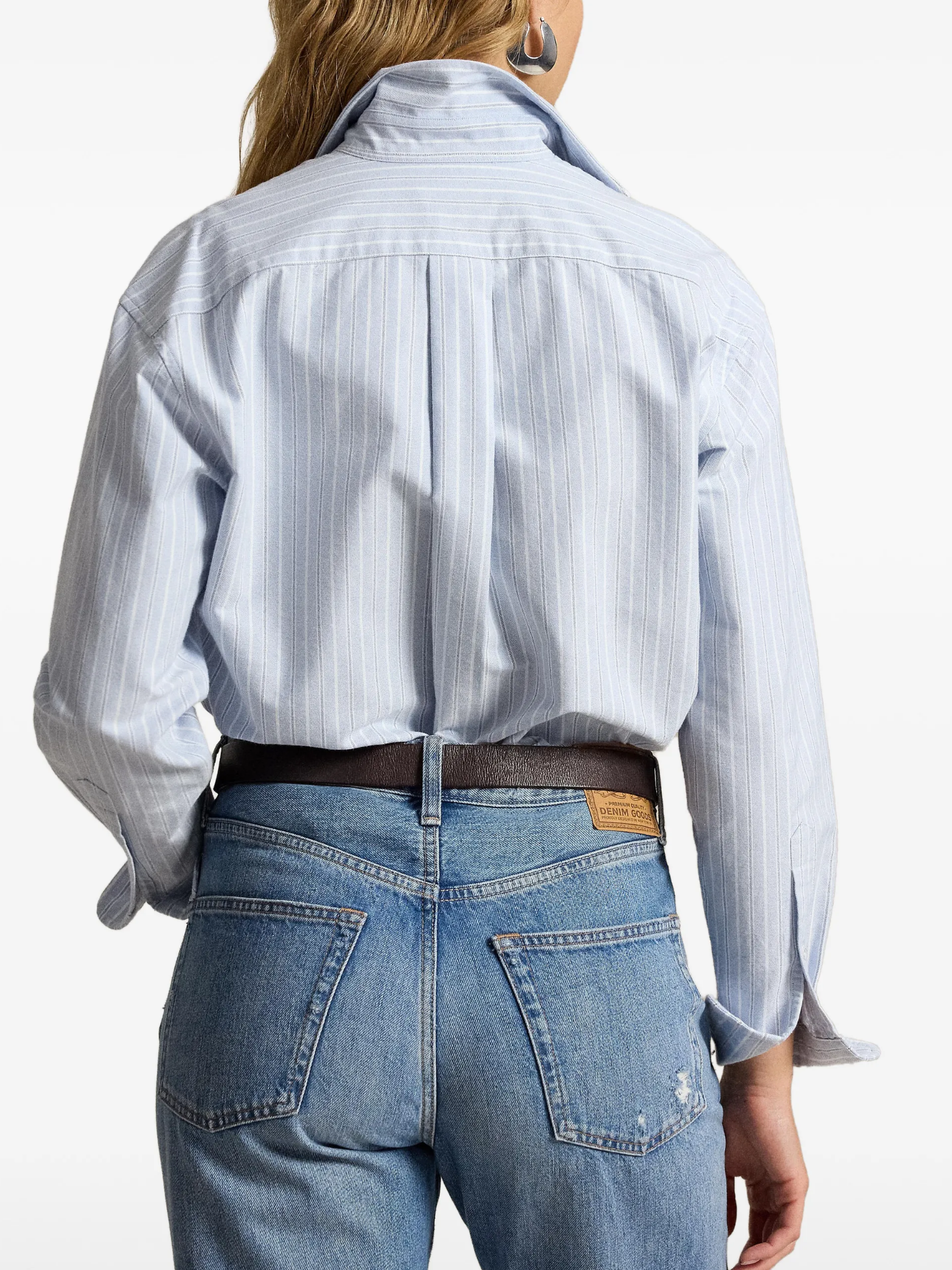 RALPH LAUREN WOMEN Relaxed Fit Cotton Oxford Shirt Blue/Multicolour