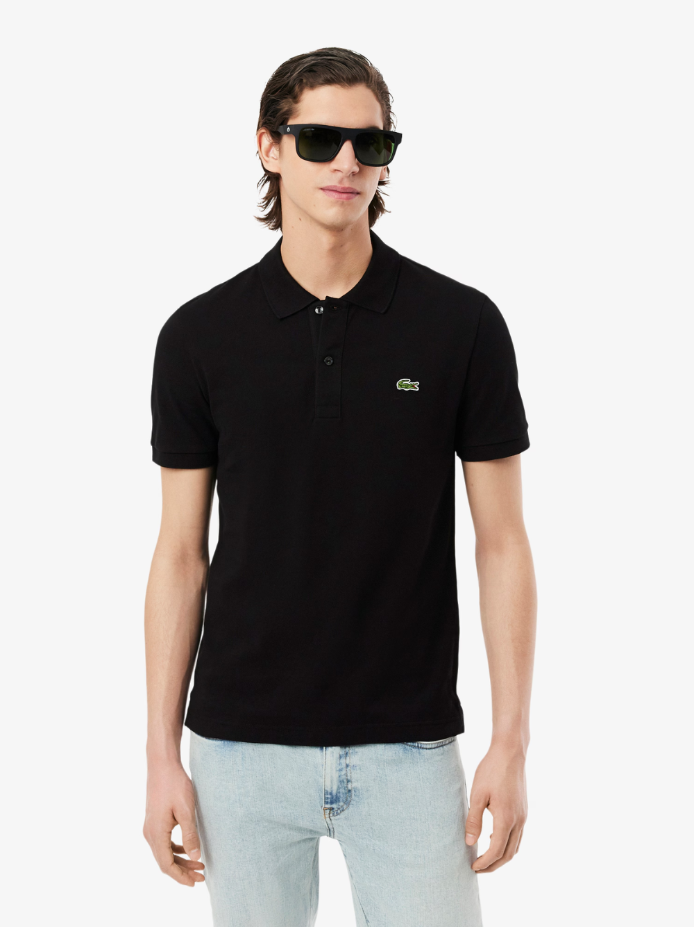 LACOSTE Slim Fit L.12.12 Piqué Polo Shirt Black