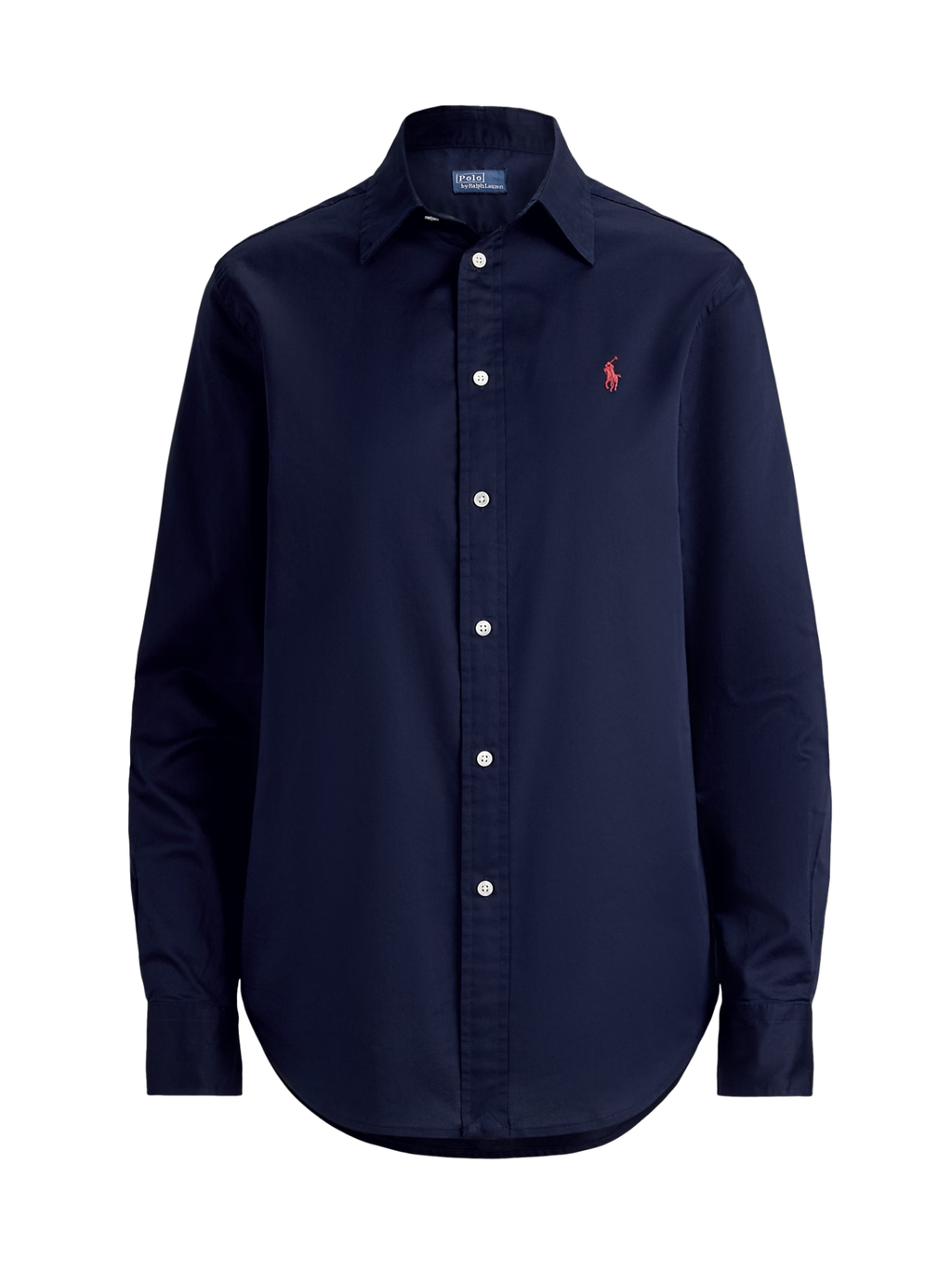RALPH LAUREN WOMEN Classic Fit Cotton Twill Shirt Hunter Navy