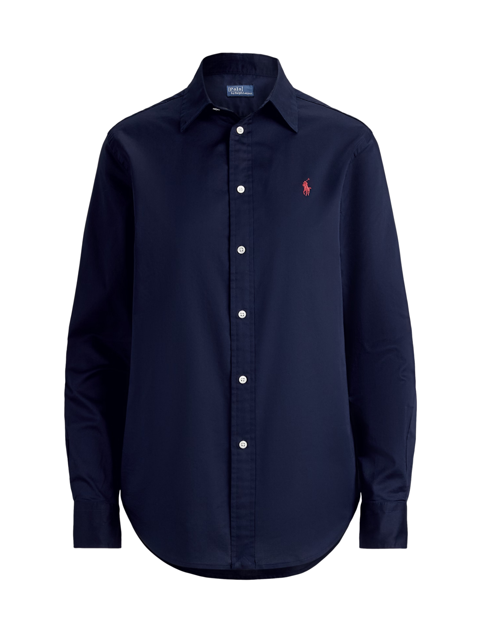 RALPH LAUREN WOMEN Classic Fit Cotton Twill Shirt Hunter Navy