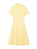 LACOSTE WOMEN Flared Piqué Polo Dress Pastel Yellow