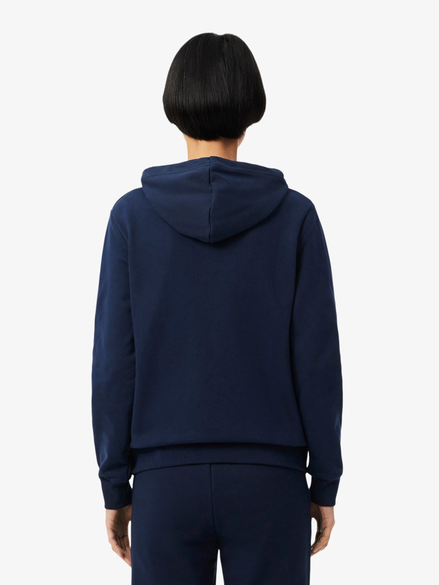 LACOSTE WOMEN Zipped Fleece Hoodie Midnight Blue