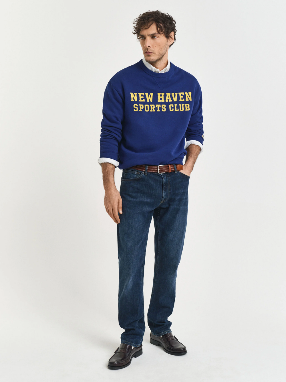 GANT Regular Fit Jeans Dark Blue Worn In