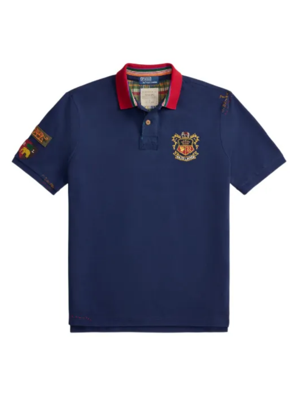 RALPH LAUREN Classic Fit Graphic Mesh Polo Shirt Newport Navy
