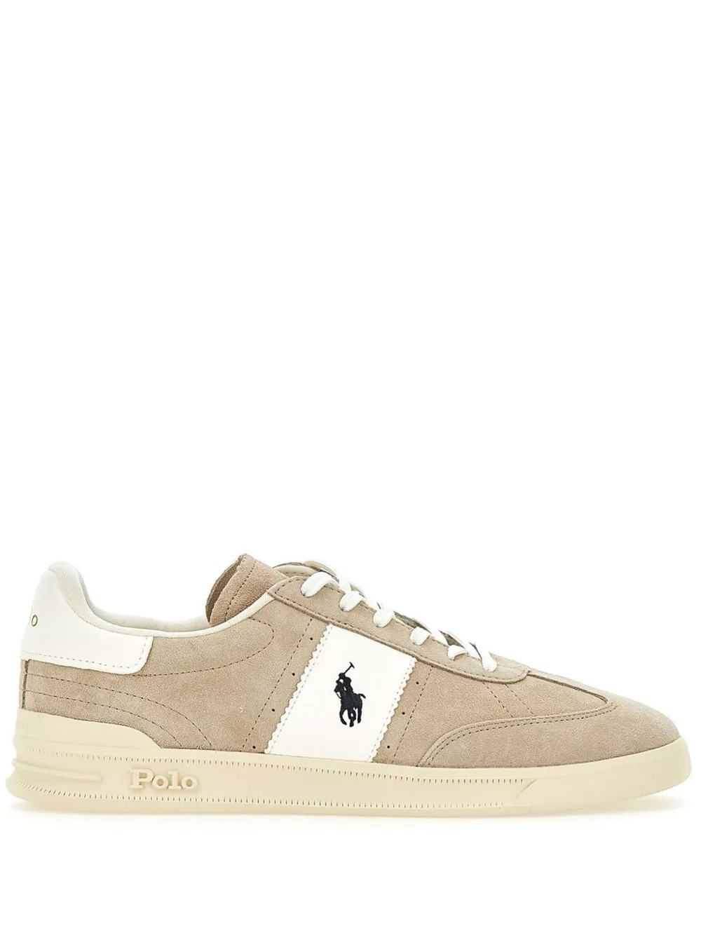 RALPH LAUREN Heritage Area Suede Sneakers Milkshake/Deckwash White