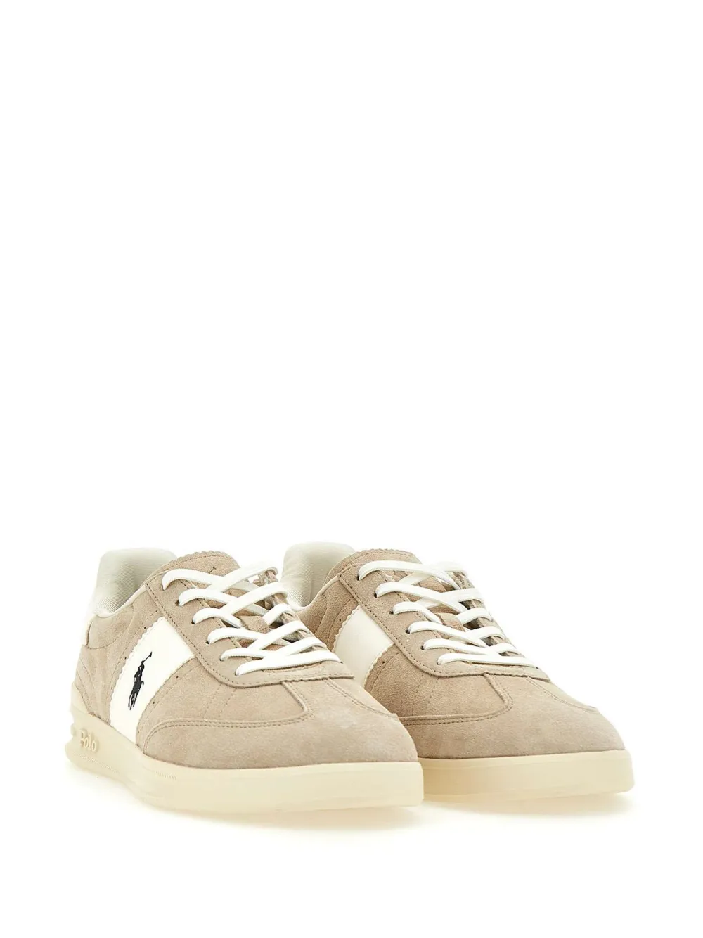 RALPH LAUREN Heritage Area Suede Sneakers Milkshake/Deckwash White