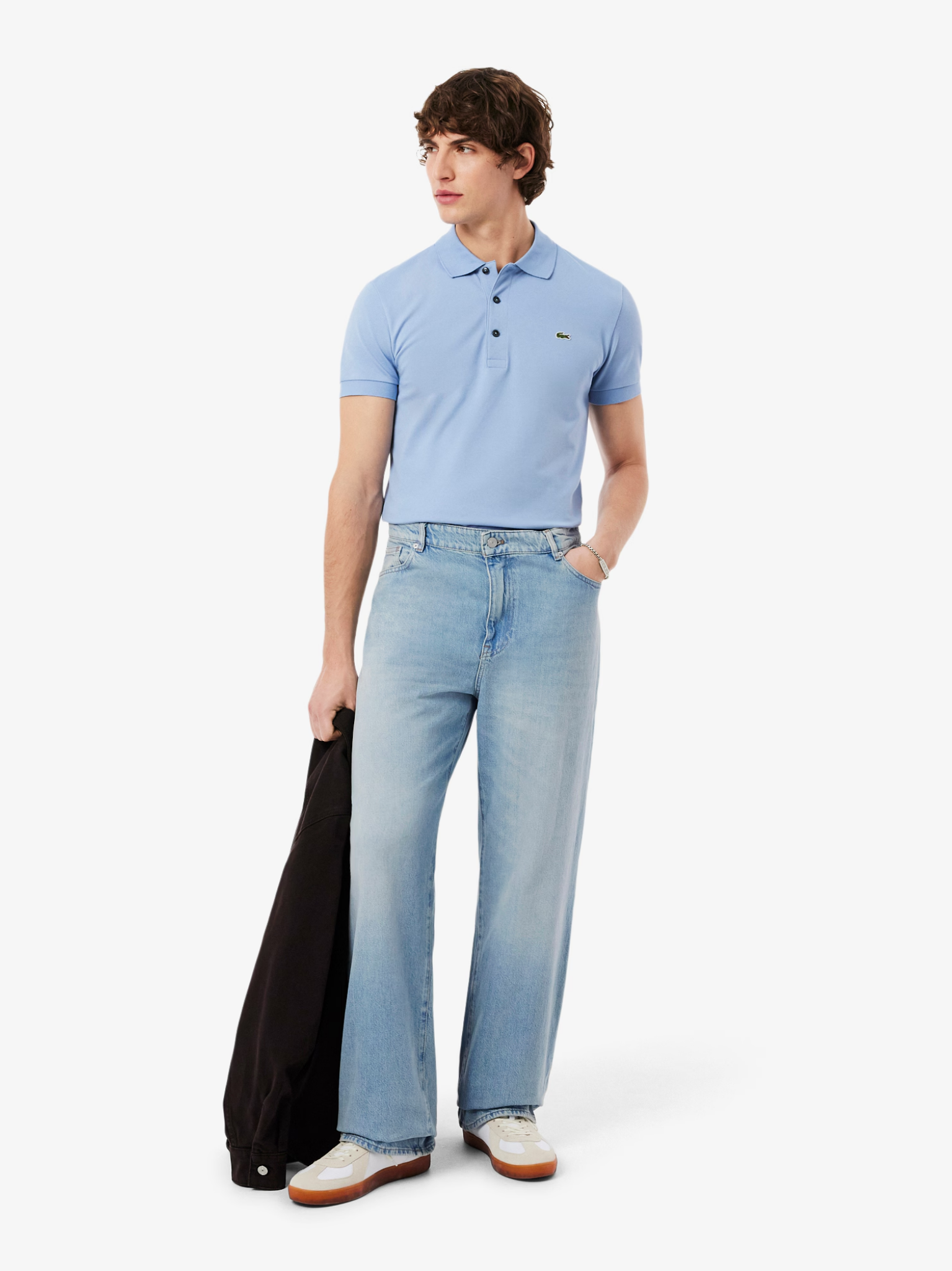 LACOSTE Loose Fit Denim Jeans Blue