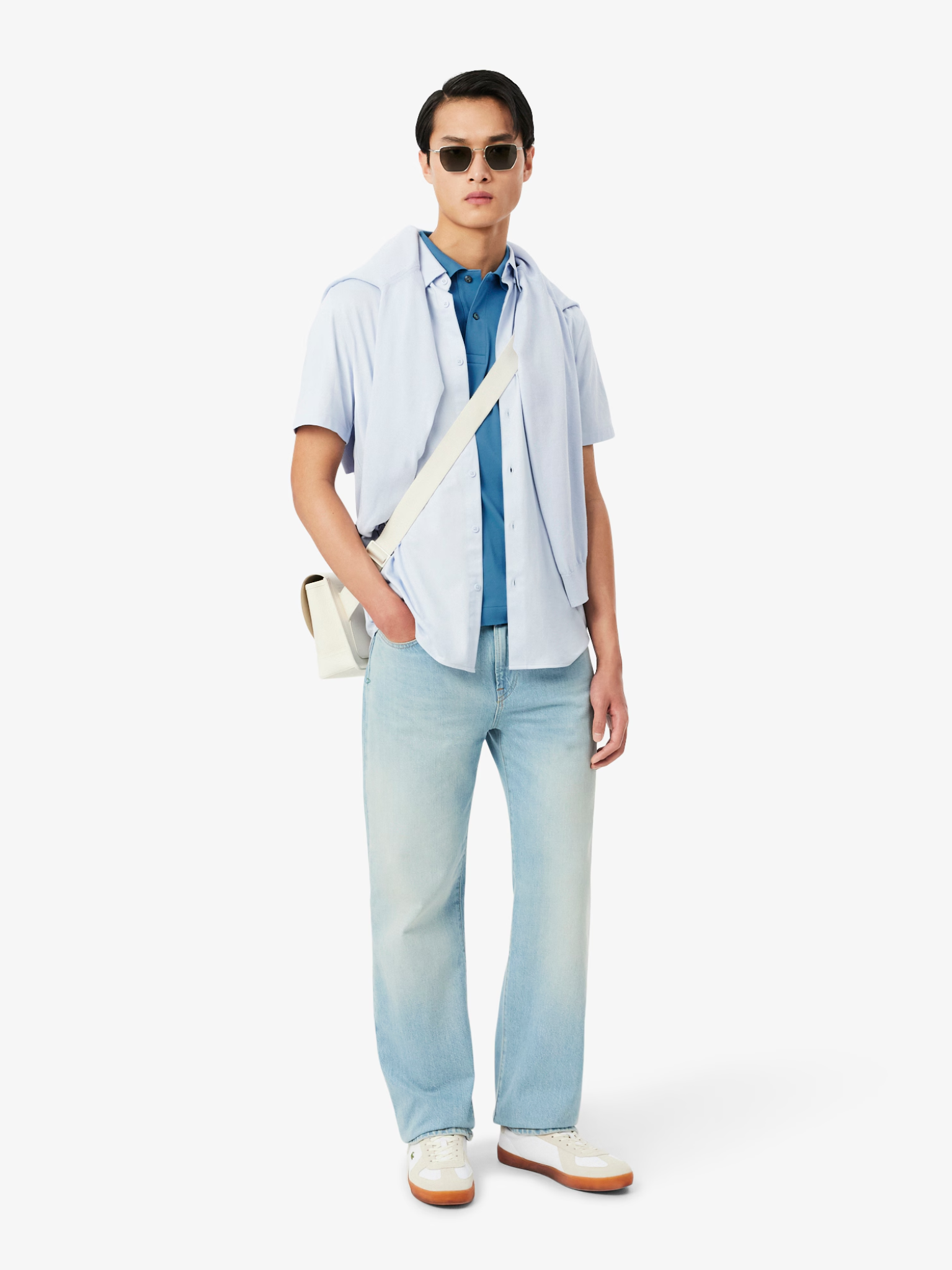 LACOSTE Classic Fit L.12.12 LIGHT Polo Shirt Azure Blue