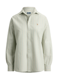 RALPH LAUREN WOMEN Relaxed Fit Cotton Oxford Shirt Green/Pink