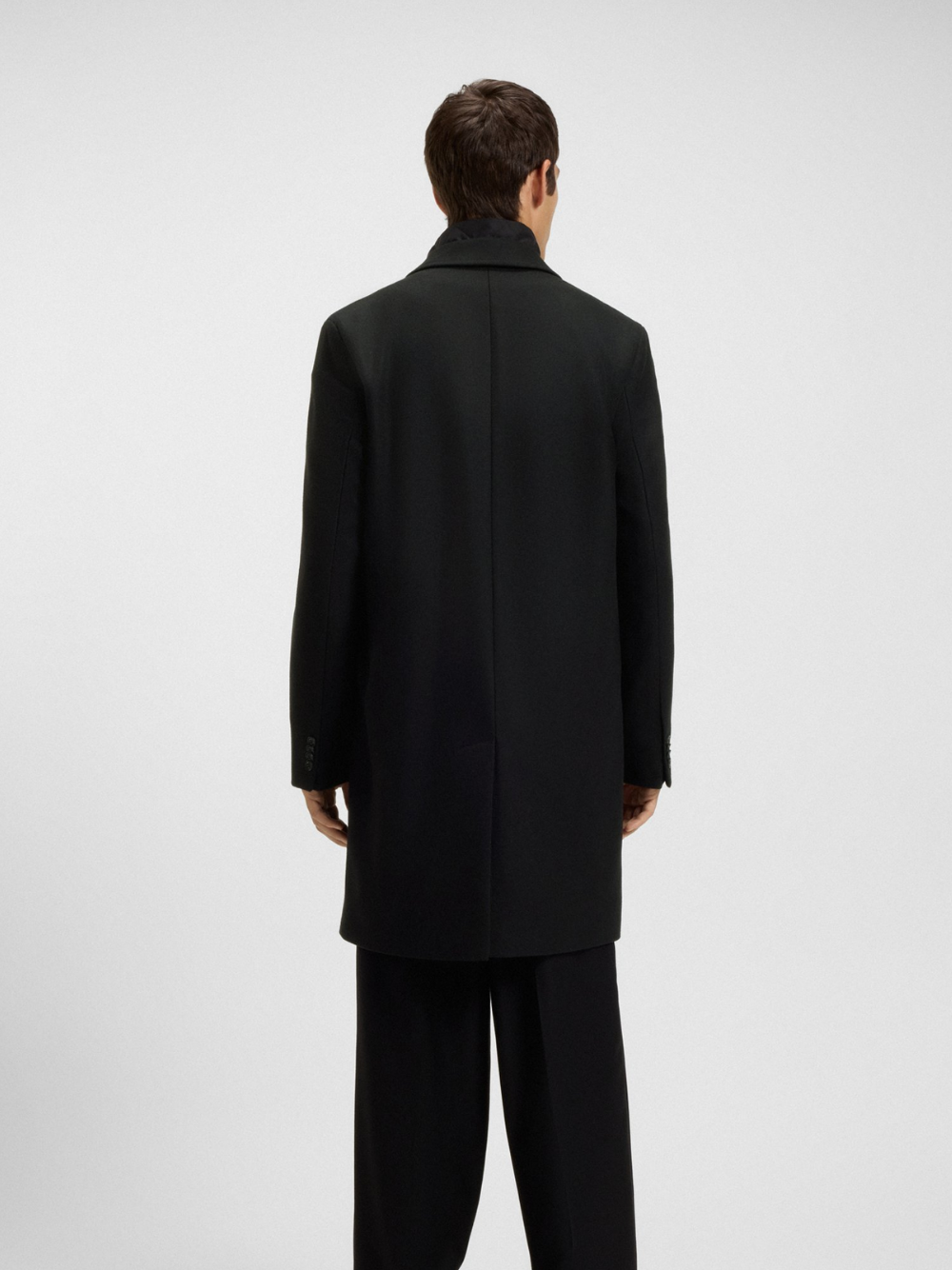 HUGO Milogan2541 Wool-Blend Coat With Quilted Inner Vest Black