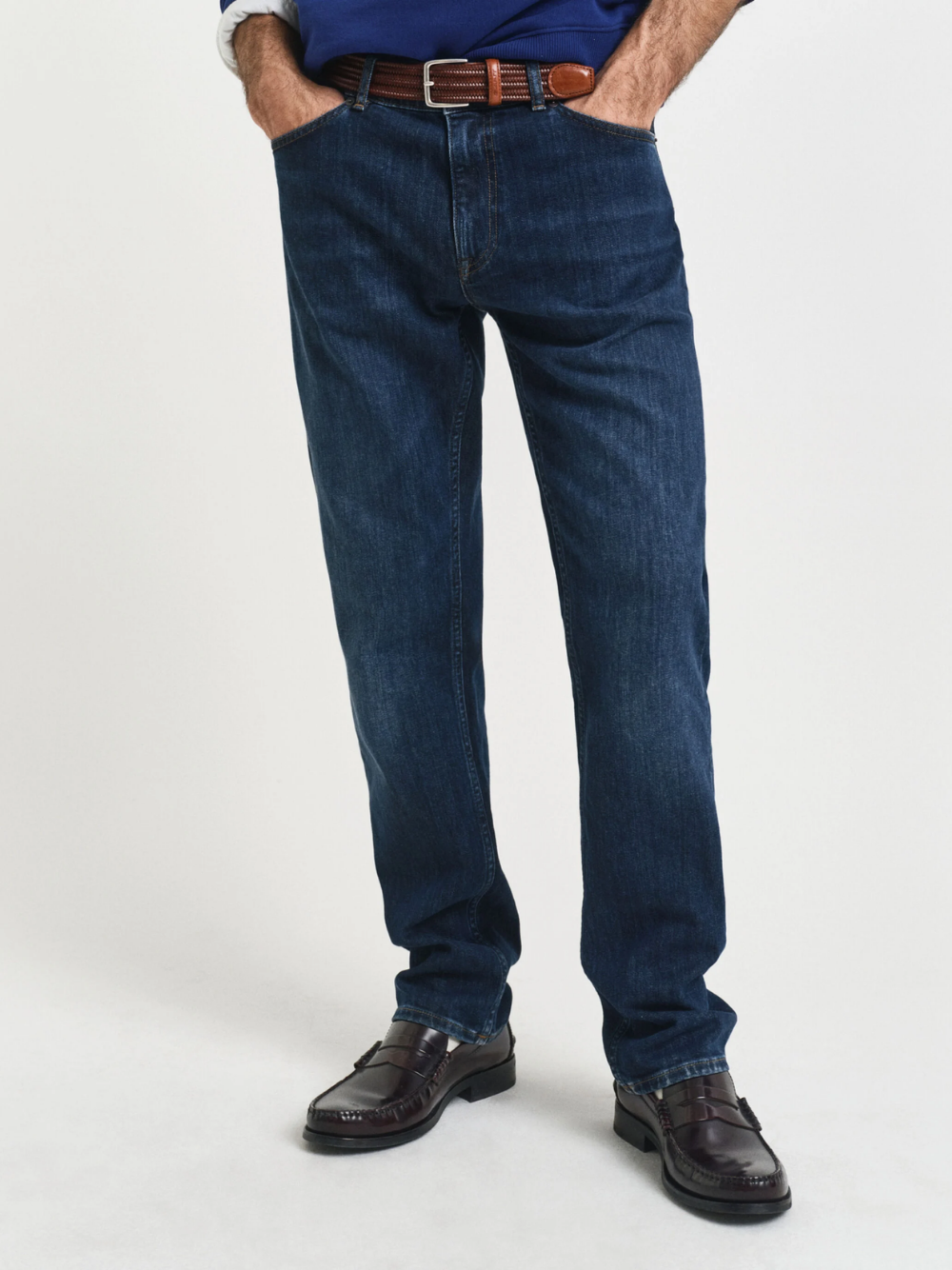 GANT Regular Fit Jeans Dark Blue Worn In