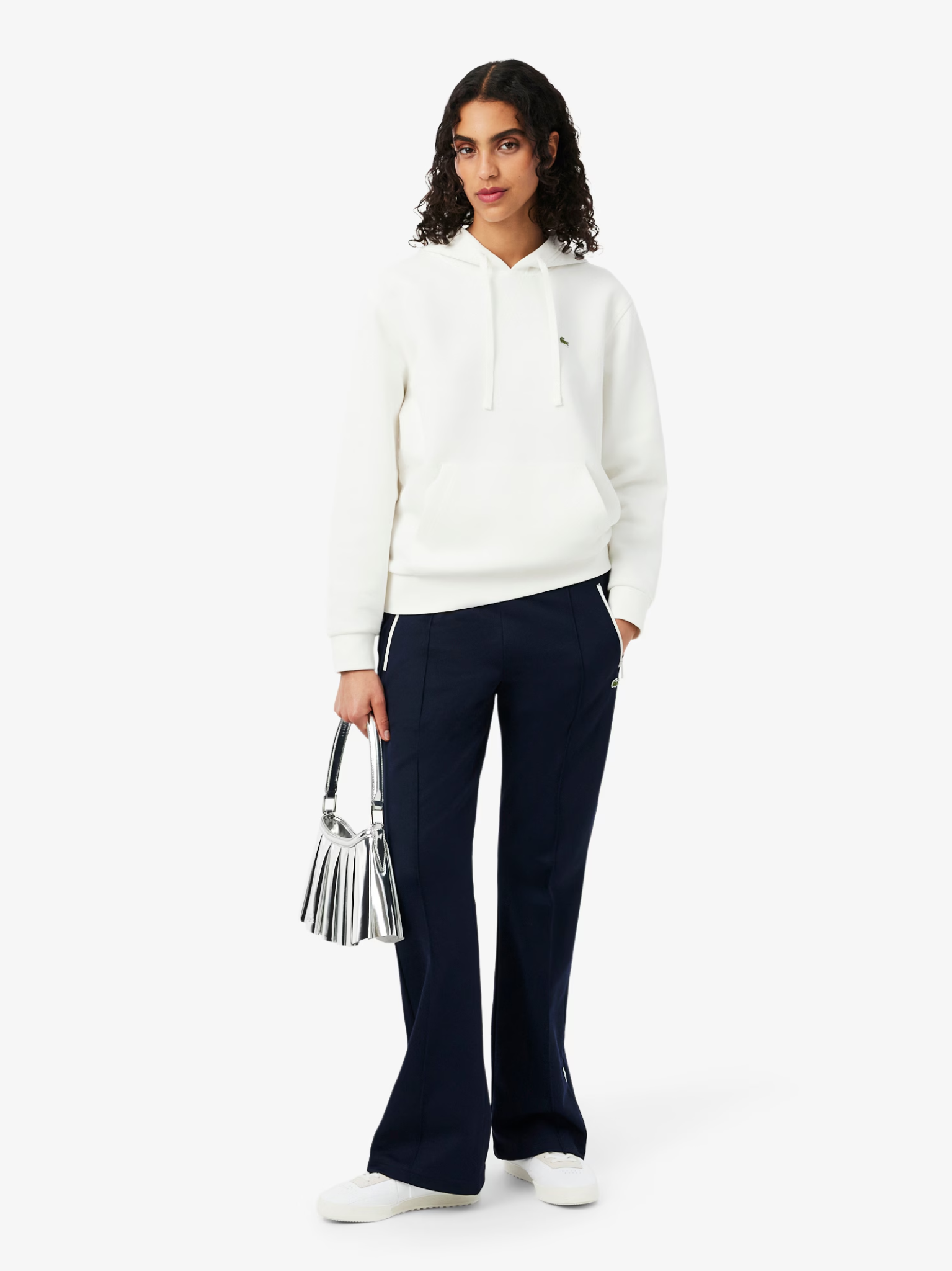 LACOSTE WOMEN Flared Pleated Sweatpants Midnight Blue
