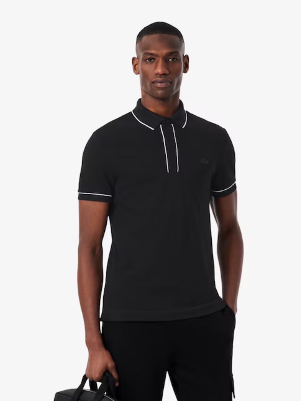 LACOSTE Regular Fit Paris Stretch Piqué Polo Shirt Black