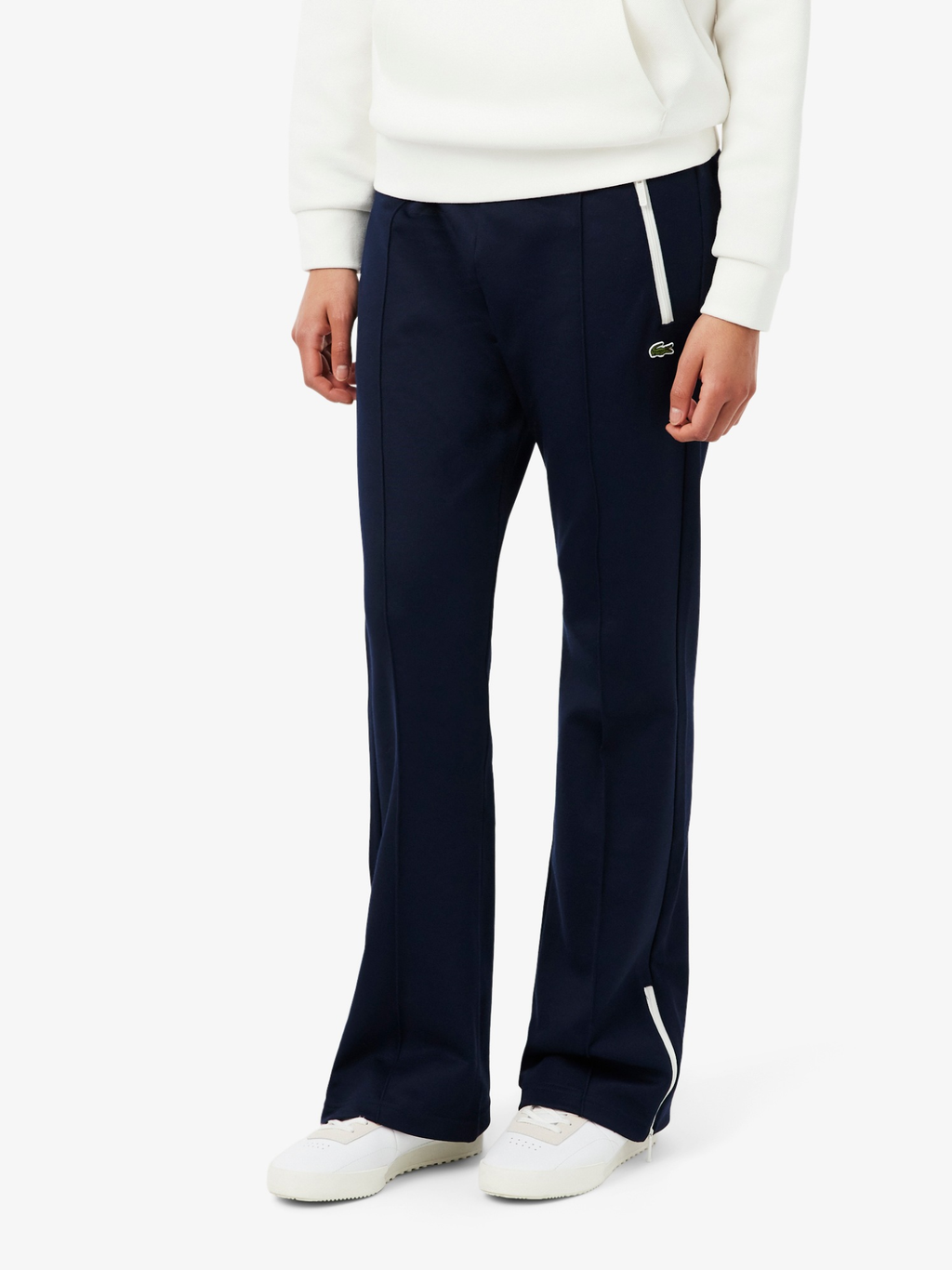 LACOSTE WOMEN Flared Pleated Sweatpants Midnight Blue