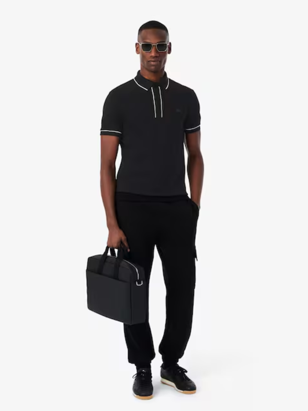 LACOSTE Regular Fit Paris Stretch Piqué Polo Shirt Black