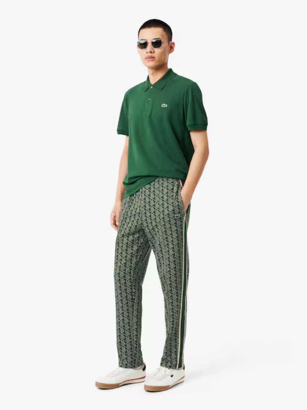 LACOSTE Paris Monogram Sweatpants Green