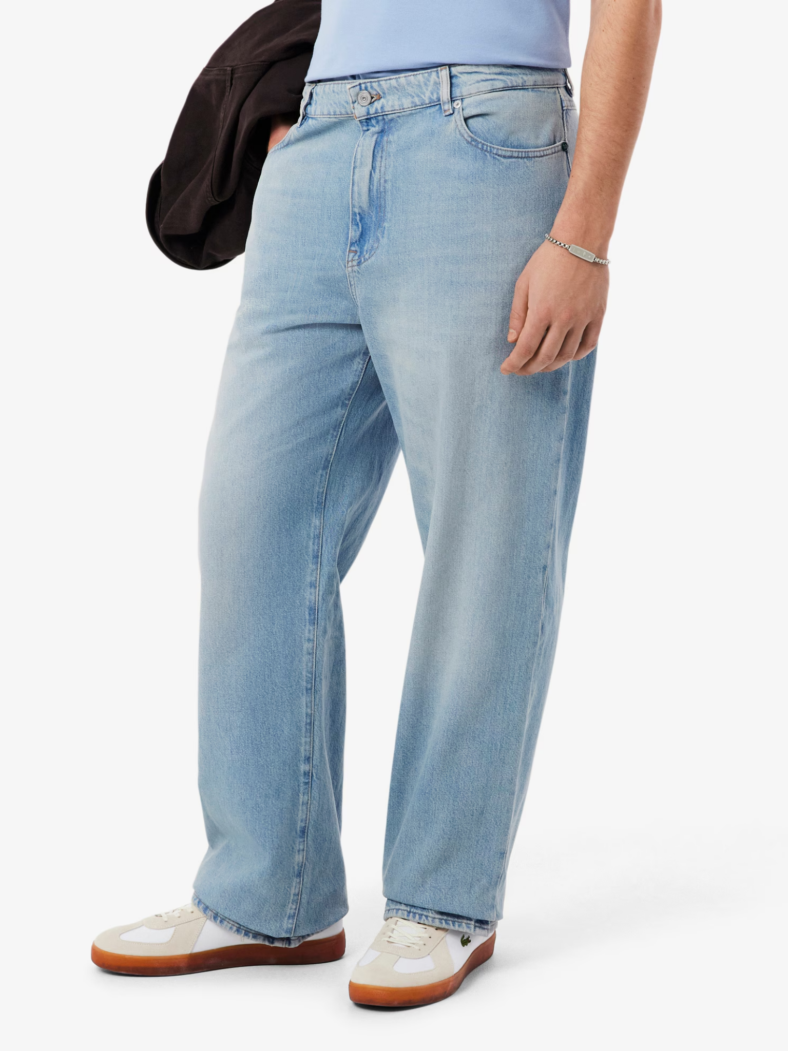 LACOSTE Loose Fit Denim Jeans Blue
