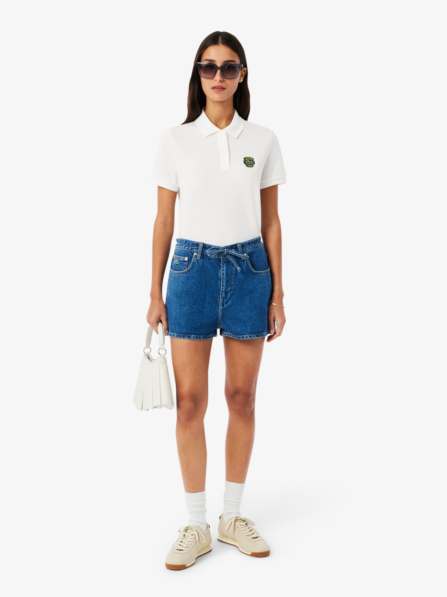 LACOSTE WOMEN Regular Fit Petit Piqué Badge Polo Shirt White