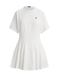 RALPH LAUREN WOMEN Pleated Cotton Jersey Dress White