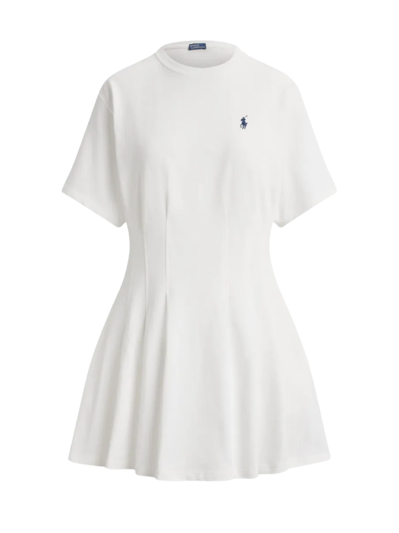 RALPH LAUREN WOMEN Pleated Cotton Jersey Dress White