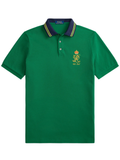 RALPH LAUREN Classic Fit Crest Mesh Polo Shirt Hillside Green