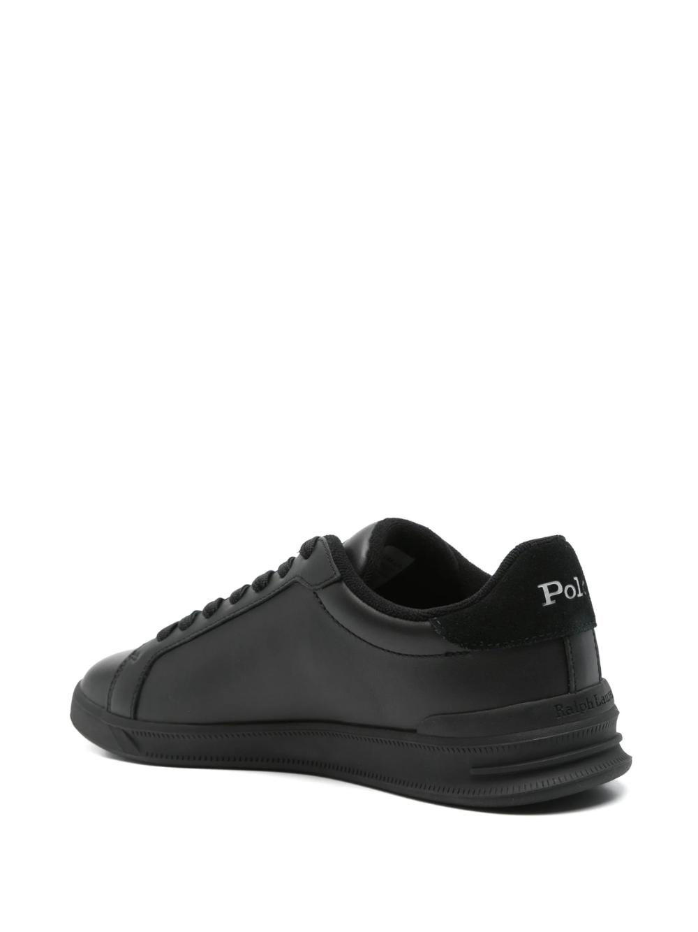 RALPH LAUREN Heritage Court II Leather Sneakers Black/Soft Grey