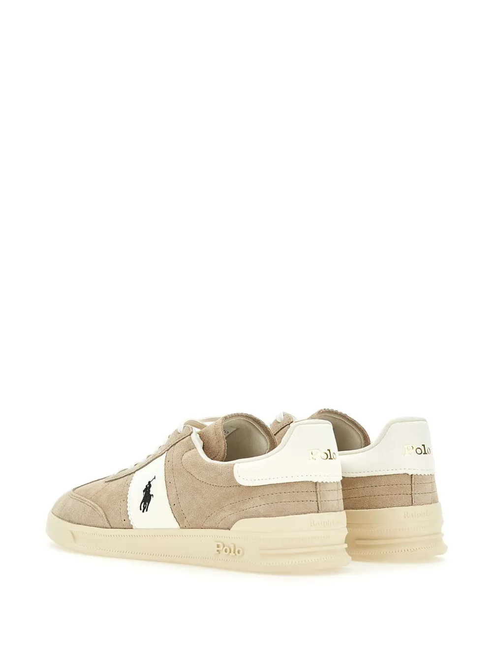 RALPH LAUREN Heritage Area Suede Sneakers Milkshake/Deckwash White