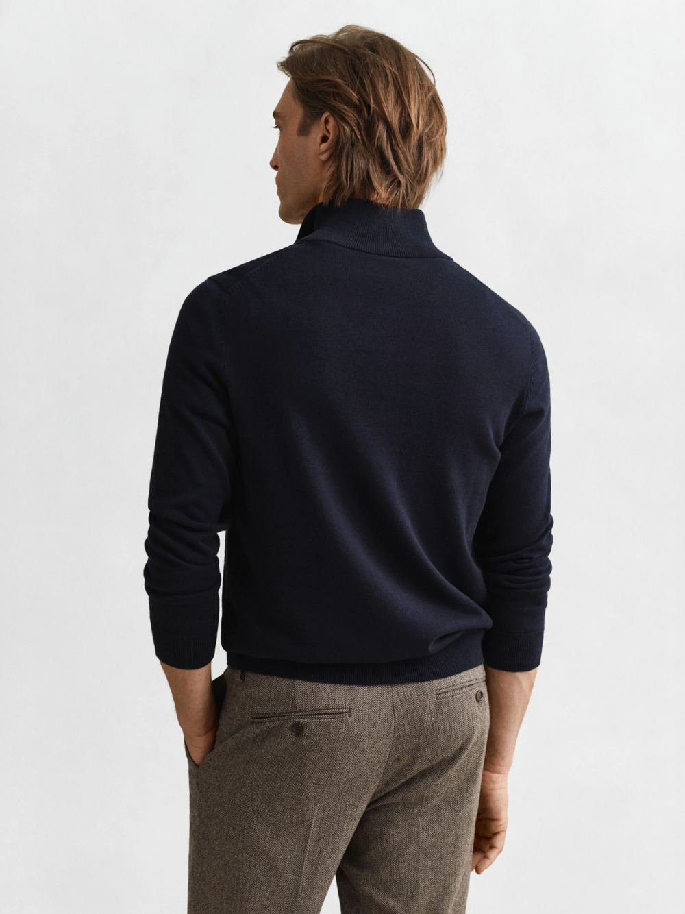 GANT Classic Cotton Half-Zip Sweater Evening Blue