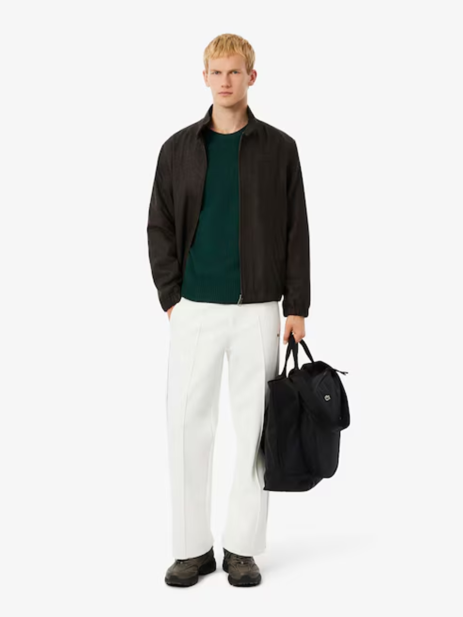 LACOSTE Wool Crew Neck Sweater Sinople Green