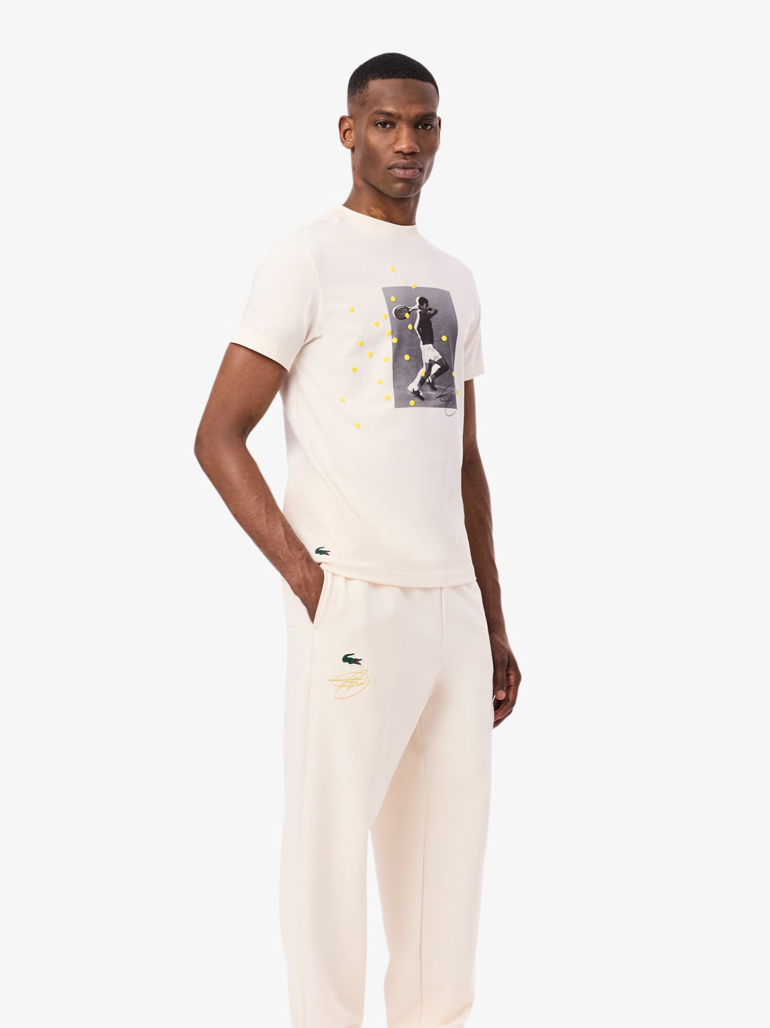 LACOSTE x Novak Djokovic Sweatpants Ecru White