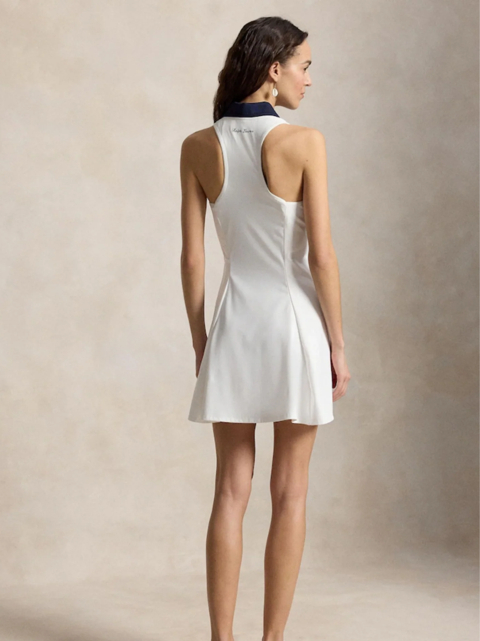 RALPH LAUREN WOMEN Wimbledon Performance Dress Ceramic White/Refined Navy