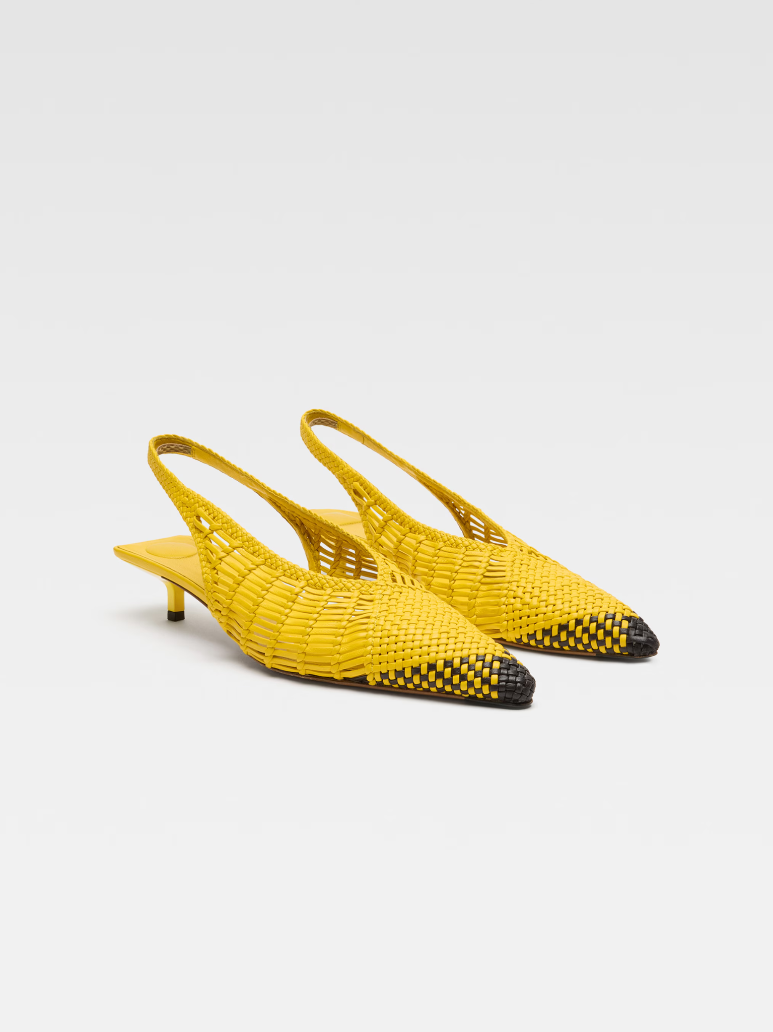 JACQUEMUS WOMEN Les Cubisto Banane B Slingbacks Yellow