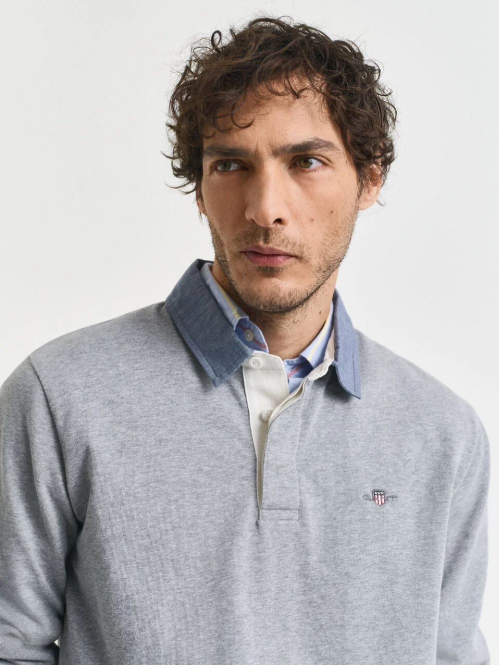 GANT Chambray Collar Heavy Rugger Grey Melange