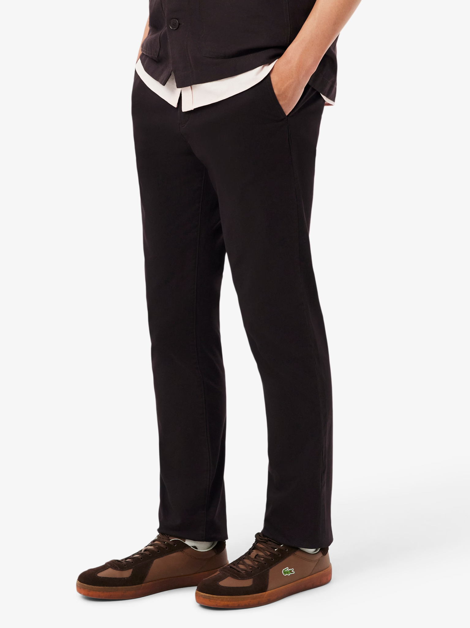 LACOSTE Slim Fit Stretch Twill Chino Pants Brown