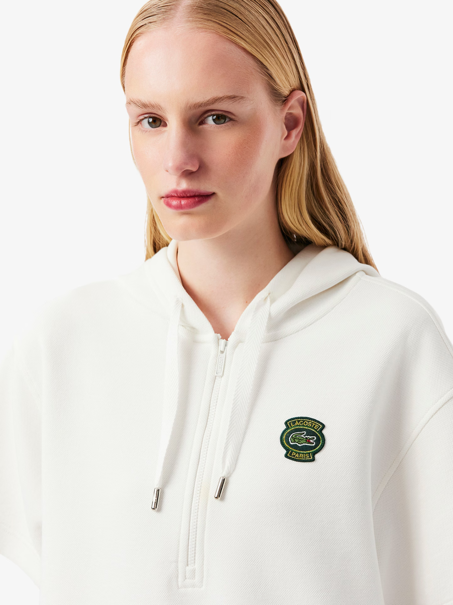 LACOSTE WOMEN Hooded Piqué Dress White