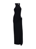 CASABLANCA WOMEN Draped Maxi Dress Black