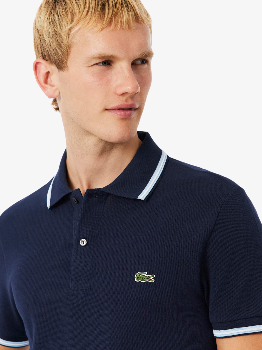 LACOSTE Regular Fit Trim Accent L.12.12 Polo Shirt Midnight Blue