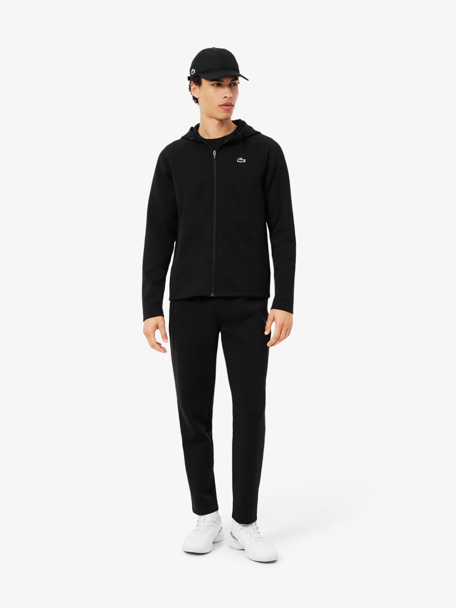 LACOSTE Sport Stretch Zipped Hoodie Black